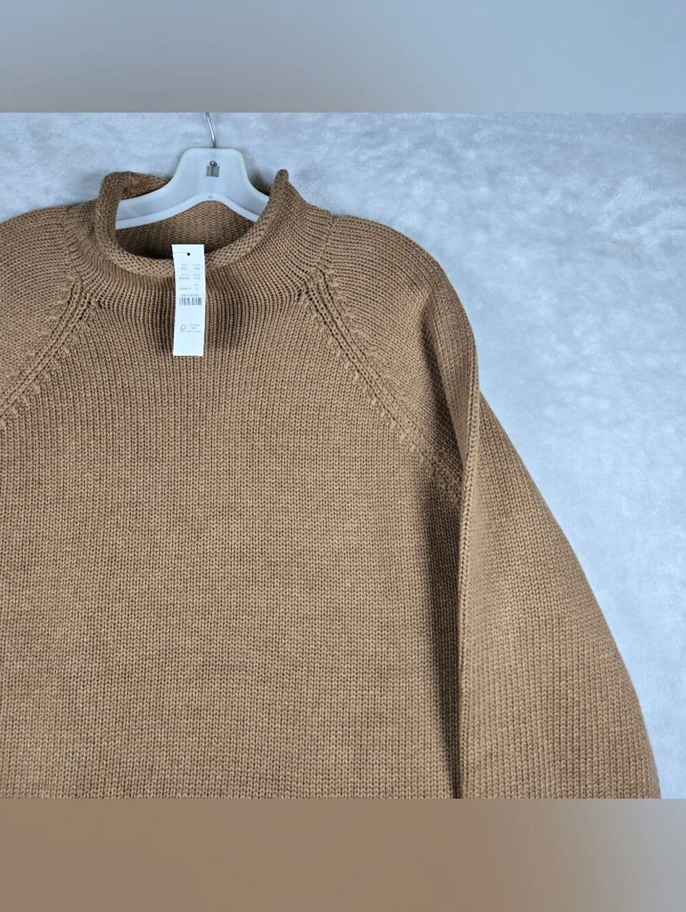 J Crew 1988 Rollneck Sweater Mens XL Dark Khaki Tan Cotton Solid NWT Minimalist